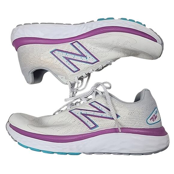 New Balance Womens Fresh Foam 680 V7 White/Fuchsia Size 11 - Picture 2 of 10